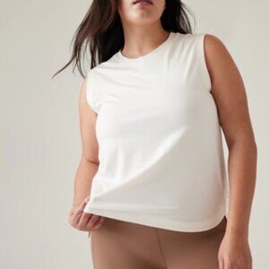 Athleta Effortless Tank Top Magnolia White Size Small
